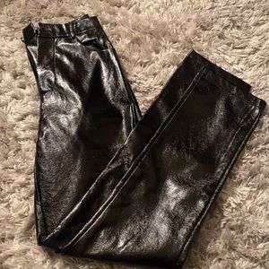 Straight White Fox Leather Pants